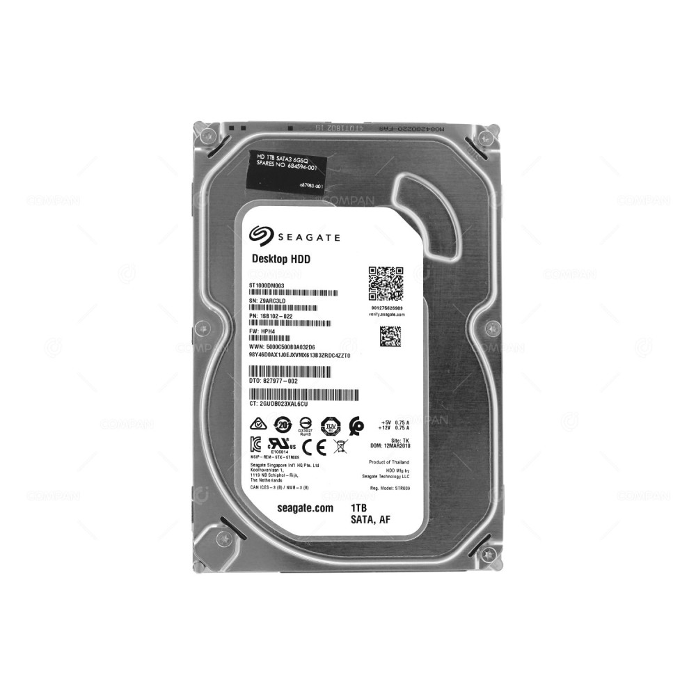 684594-001 HP HDD 1TB 7.2K SAS 6G 3.5" LFF